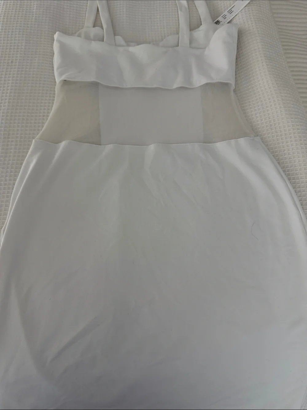 Susana Monaco White Mesh Inset Mini Dress
